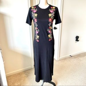 ASOS Embroidered Floral Knit Short Sleeve Cotton Blend Shirt Dress—SZ. 6